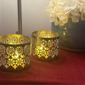 Silver Votive Candle Holders - Set of 2